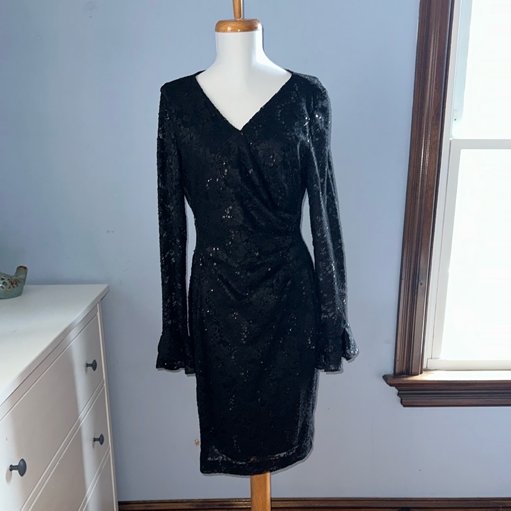 Elegant Ralph Lauren Black Lace Dress
